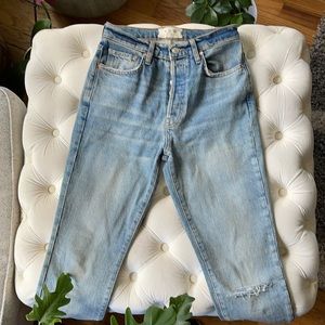 Free people high rise button fly skinny jeans